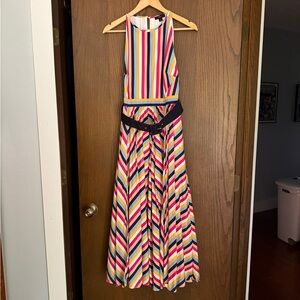 J.Crew Striped Sleeveless Midi Dress